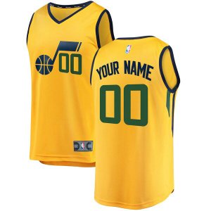 Camiseta Custom 0 Utah Jazz Statement Edition Amarillo Hombre